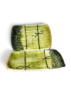 19th Century French Majolica Asparagus Dish with Drainer
