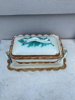 19th Century French Majolica Asparagus Tureen