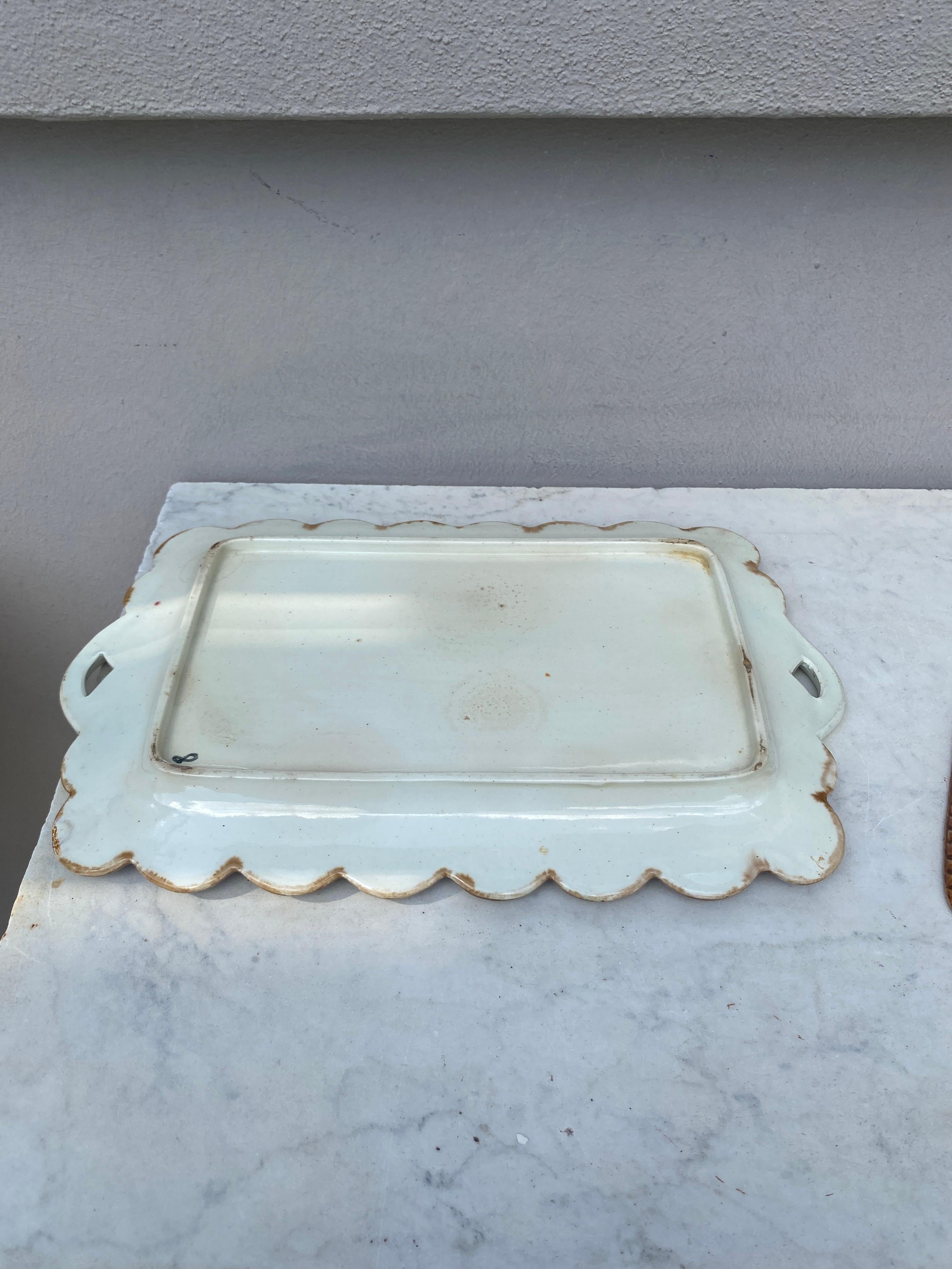 Soupière à asperges en majolique française du XIXe siècle en vente 2