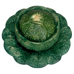 Zuppiera di cavoli in maiolica francese del XIX secolo Saint Honore