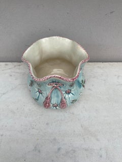 19th Century French Majolica Cache Pot Bag Fives Lille