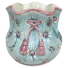 19th Century French Majolica Cache Pot Bag Fives Lille