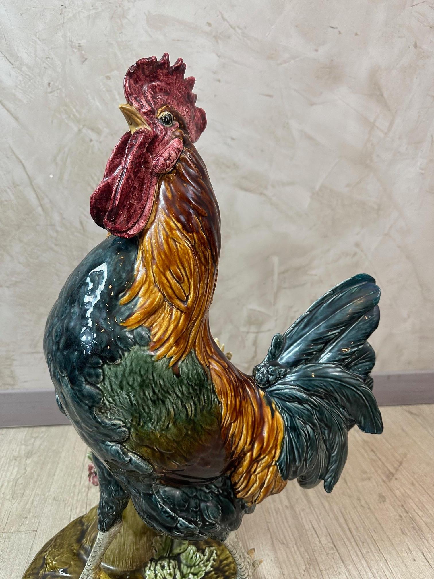 Gallo in maiolica francese del XIX secolo firmato da Paul Comolera, anni '80 del XIX secolo in vendita 9