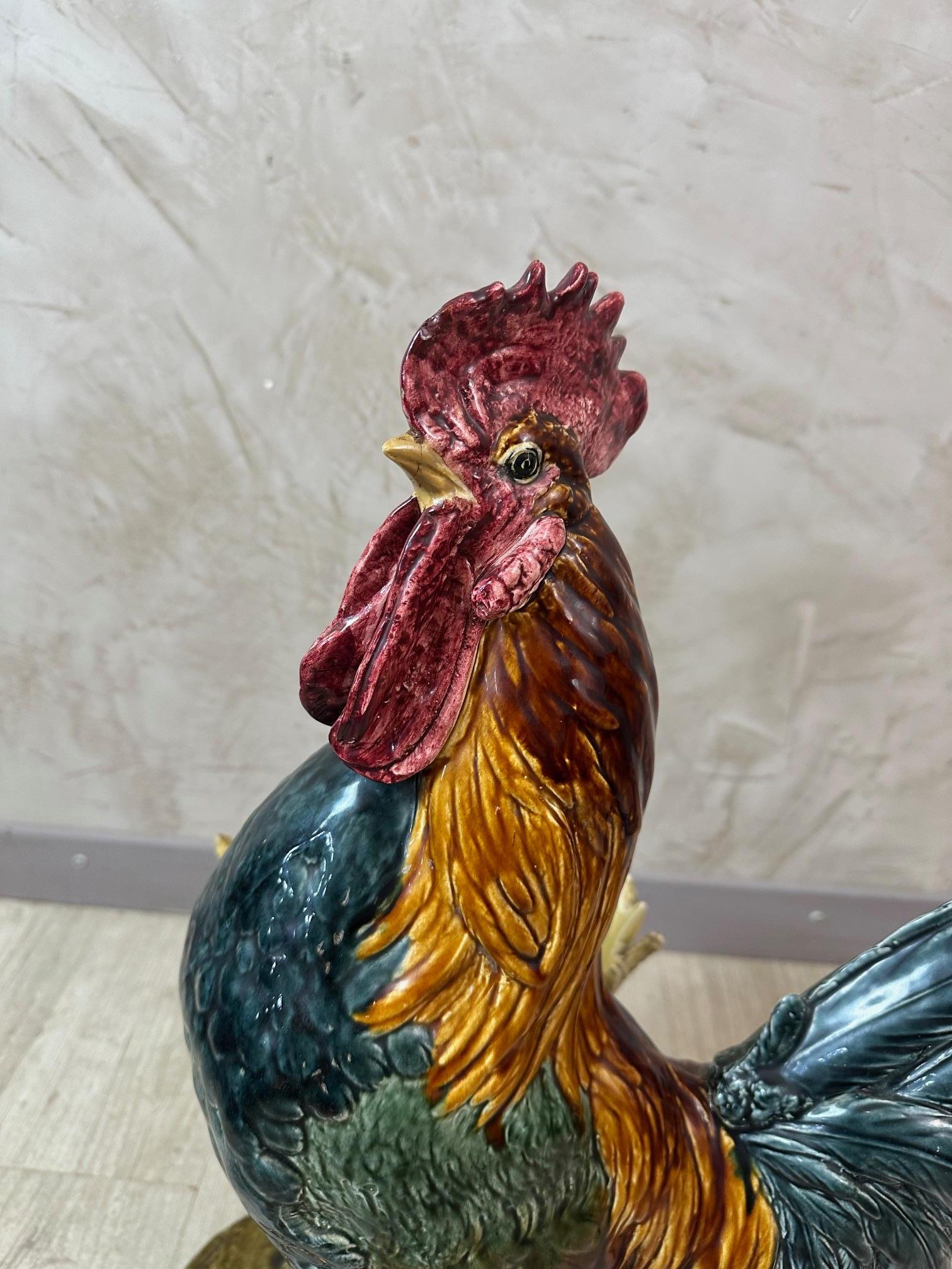 Gallo in maiolica francese del XIX secolo firmato da Paul Comolera, anni '80 del XIX secolo in vendita 10