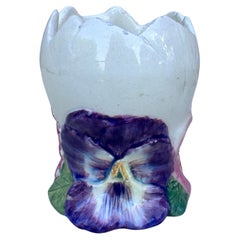 19th Century French Majolica Egg Vase Delphin Massier