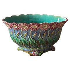 19th Century French Majolica Flowers Jardinière