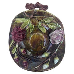 19th Century French Majolica Hat Wall Pocket