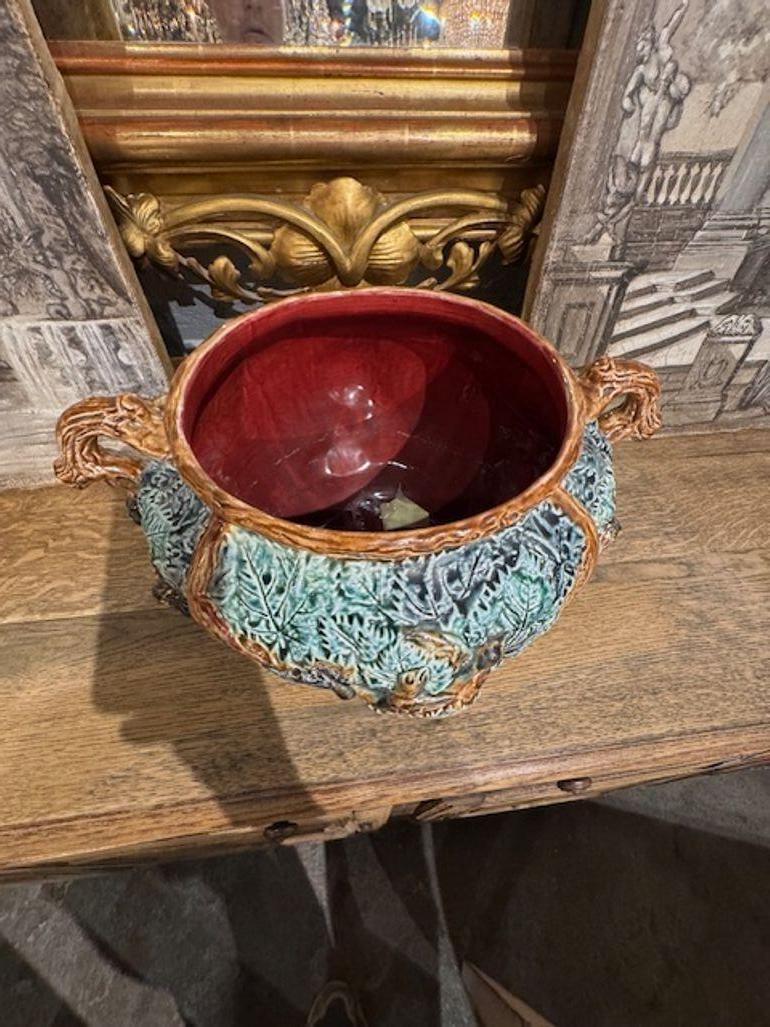 Ceramica Jardinere in maiolica francese del XIX secolo in vendita