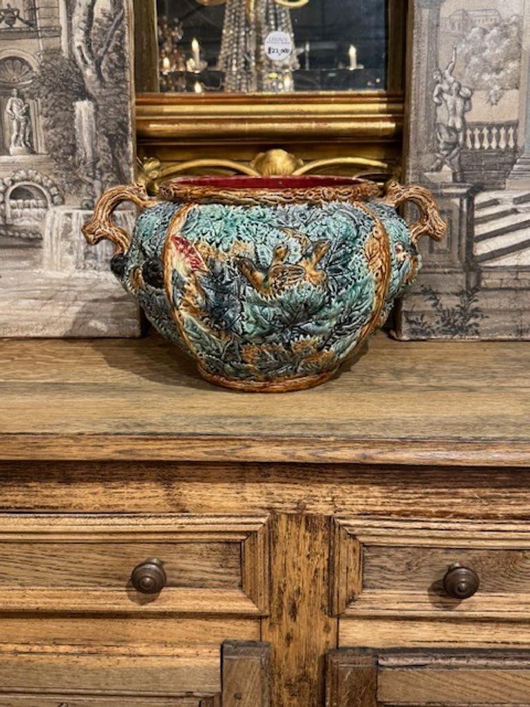 Jardinere in maiolica francese del XIX secolo in vendita 1