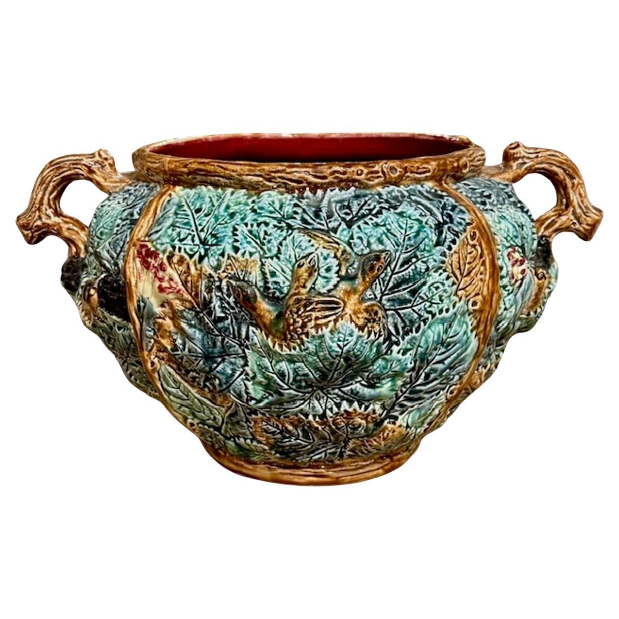 Jardinere in maiolica francese del XIX secolo