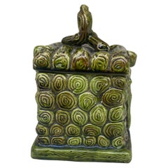 19. Jahrhundert Französisch Majolika Log Tabak Jar