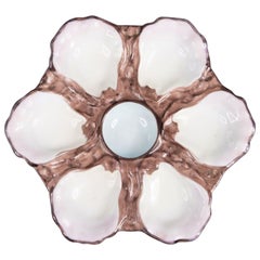 19th Century French Majolica Oyster Plate