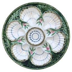 19th Century French Majolica Oyster Plate Salins