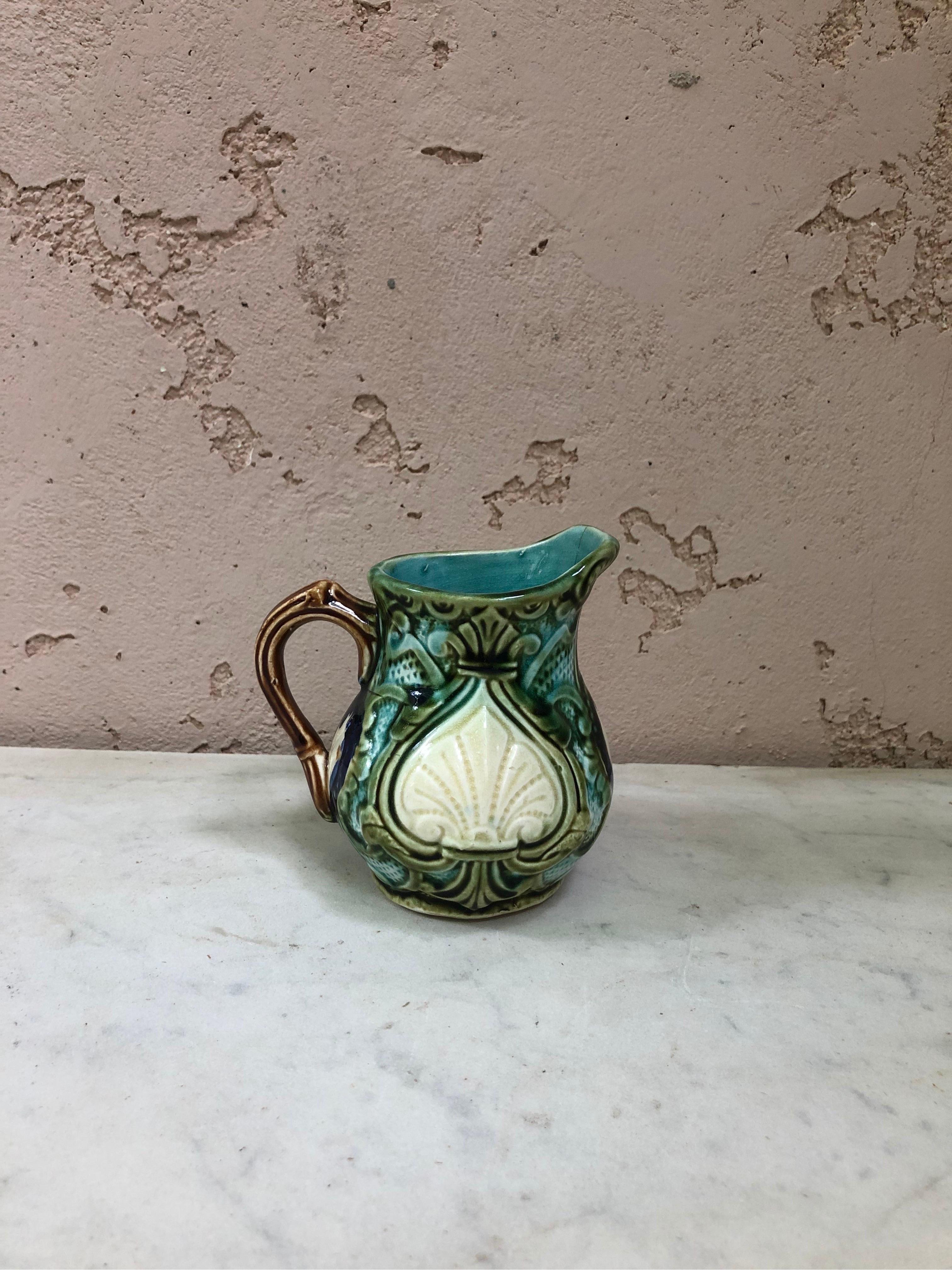 19th Century French Majolica Pitcher or creamer Onnaing.