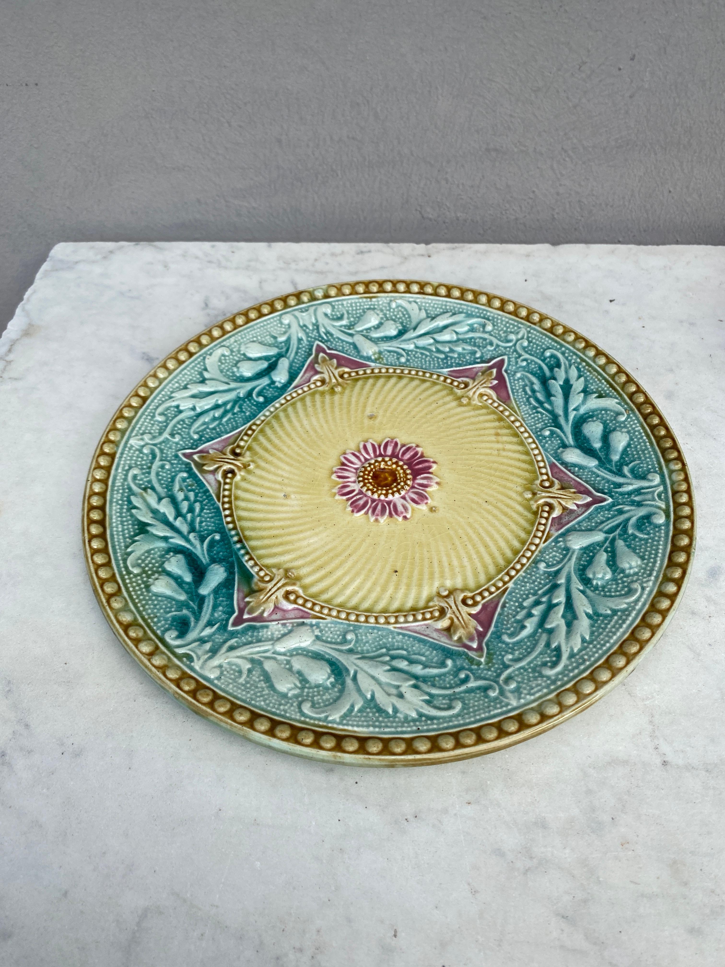 French Provincial 19th Century French Majolica Plate