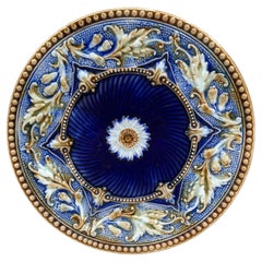 Plato de mayólica francesa del siglo XIX