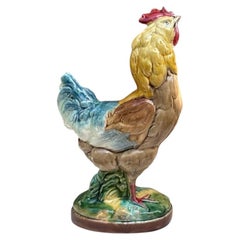 19th Century French Majolica Hen Dreyfus