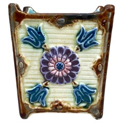 19th Century French Majolica Square Jardiniere Onnaing