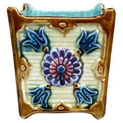 19th Century French Majolica Square Jardiniere Onnaing