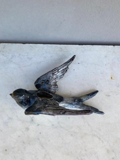 19th Century French Majolica Swallow Wall Pocket Delphin Massier