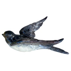 19th Century French Majolica Swallow Wall Pocket Delphin Massier