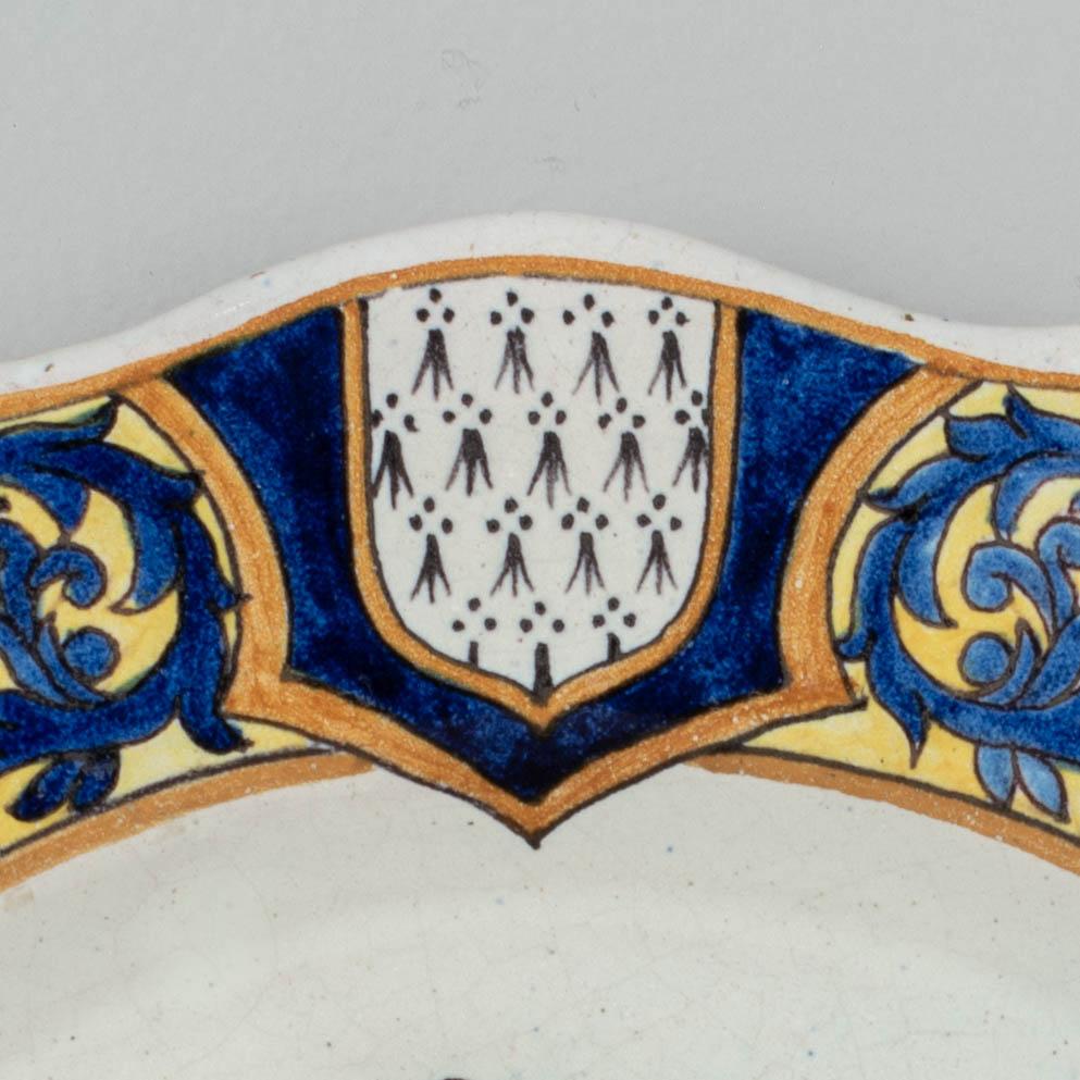 Country 19th Century French Malicorne Faience Plate For Sale