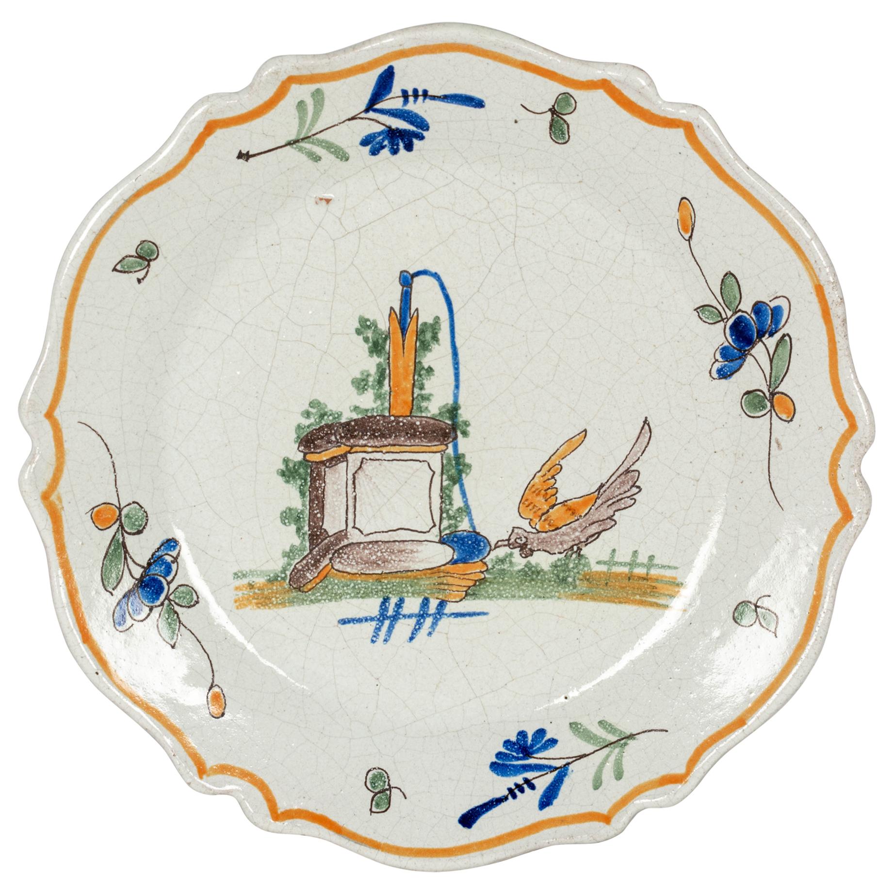 19th Century French Malicorne Faience Plate