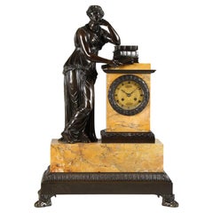 Französische Kaminsimsuhr des 19. Jahrhunderts, Allegorie des Studiums, Paris um 1830
