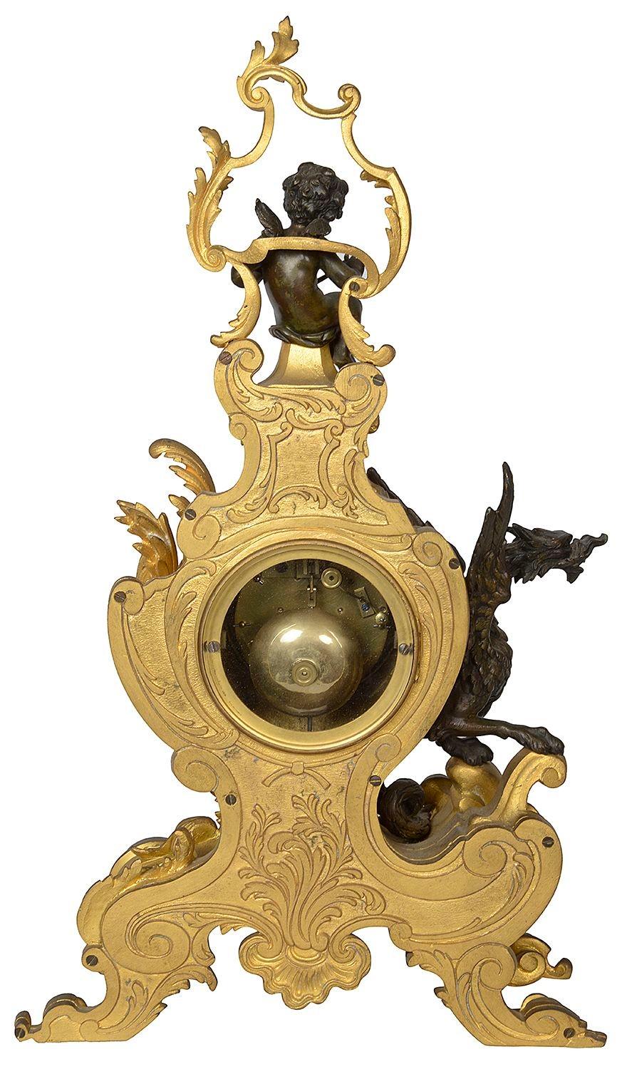19th Century French mantel clock In Good Condition For Sale In Brighton, Sussex
