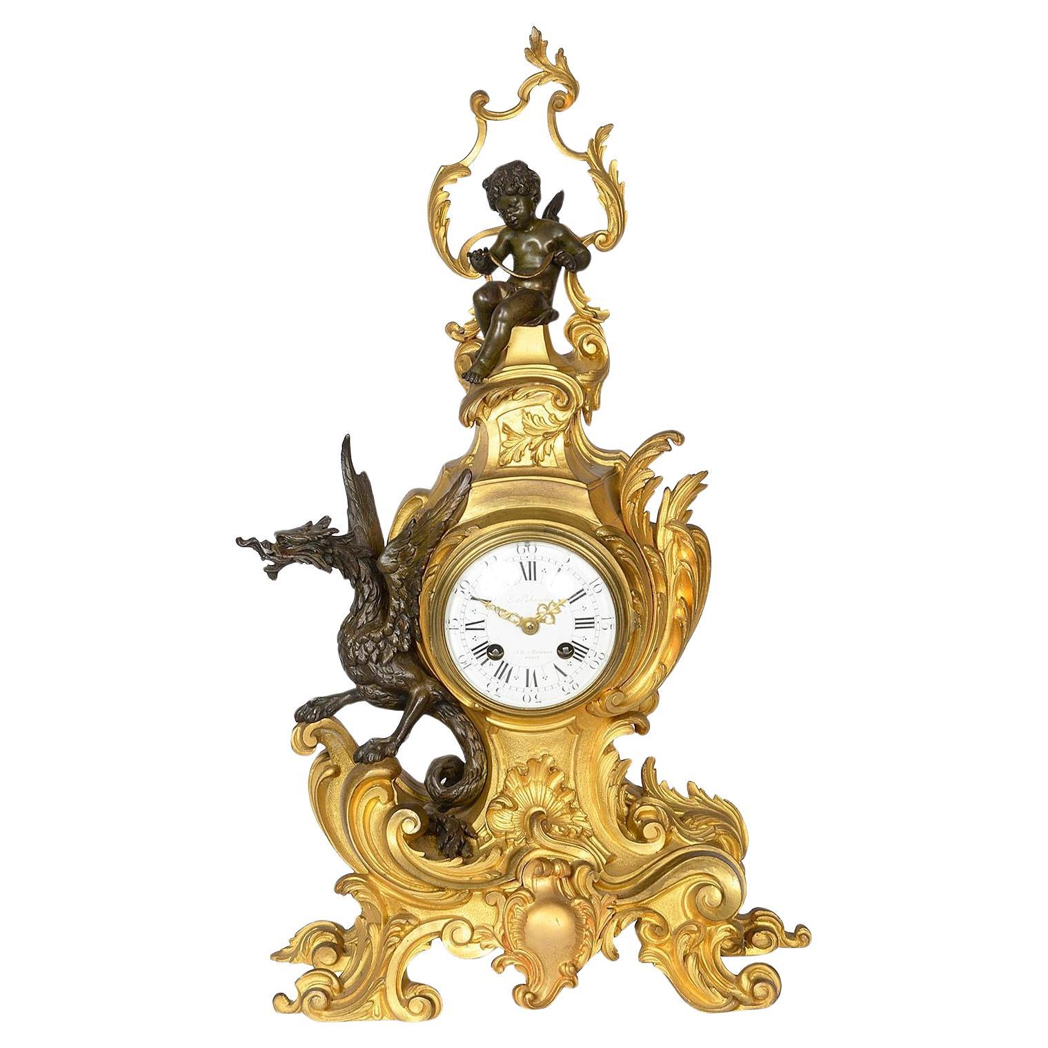 19th Century French mantel clock For Sale