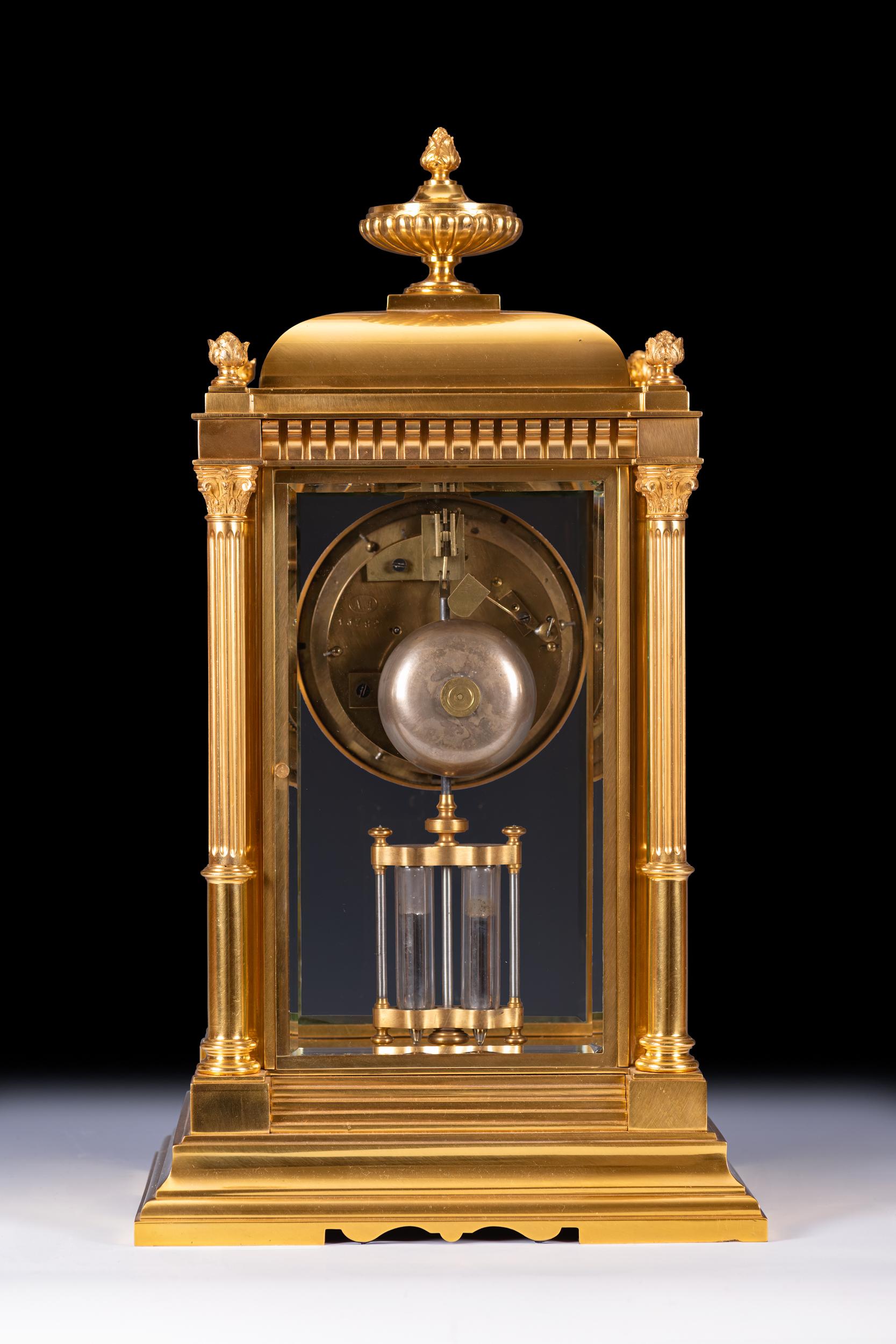 19th Century French Mantle Clock Of Architectural Form By S. Marti 1