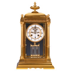 19th Century French Mantle Clock Of Architectural Form By S. Marti