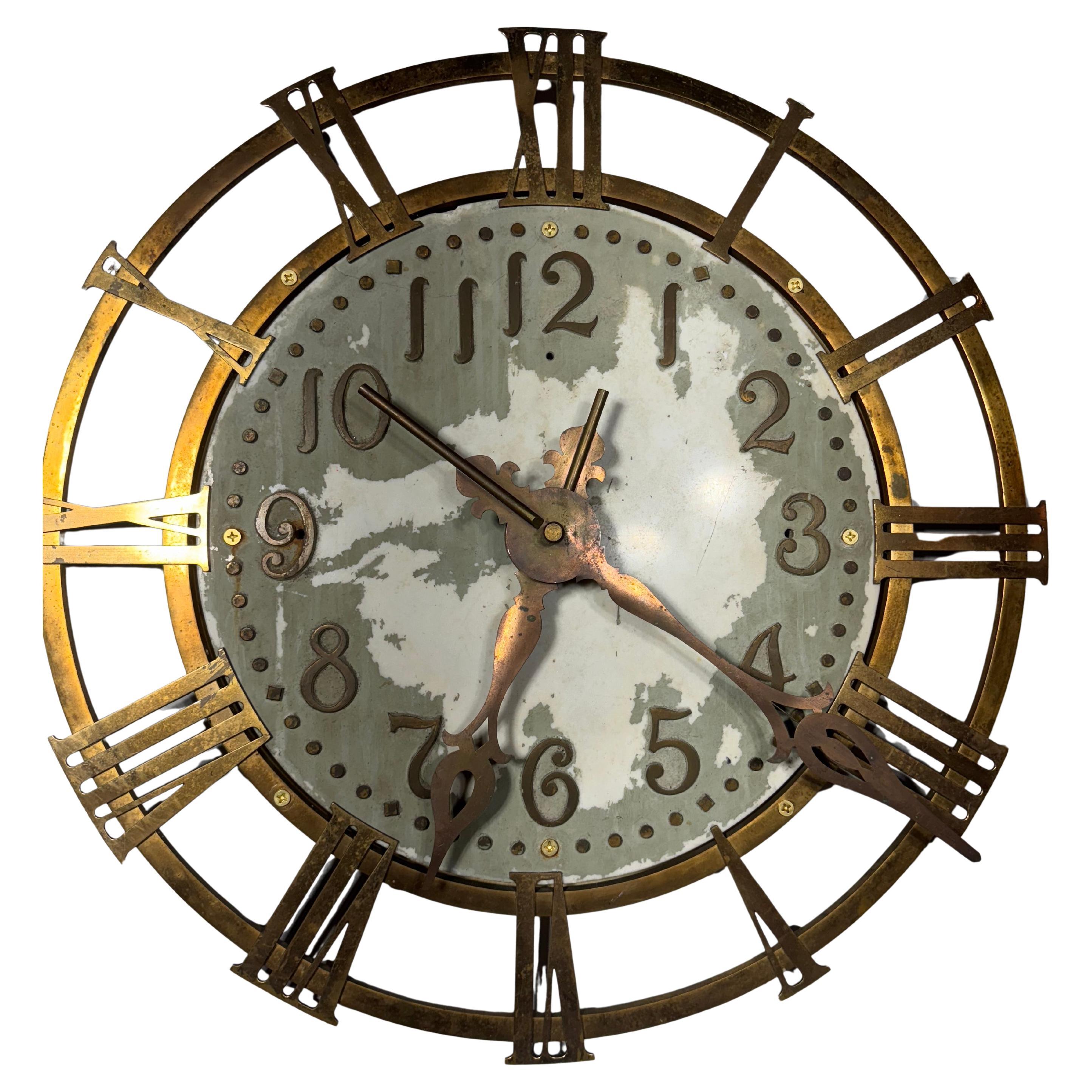 19th Century French Marble and Bronze Tower Clock Face For Sale