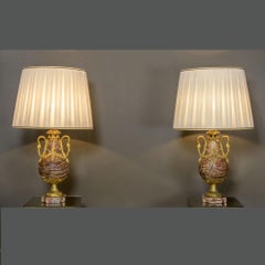 19th Century French Marble and Bronze Vases