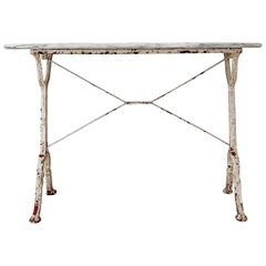 19th Century French Marble and Iron Bistro Table Antique 19th Century French Marble and Iron Bistro Table