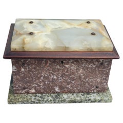 19th Century French Marble and Onyx Box or Jewelry Casket