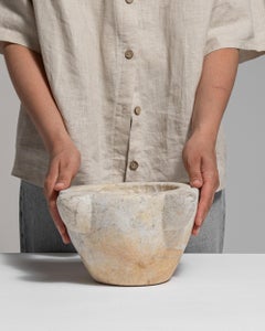 19th Century French Marble Bowl, Gray and White, Antique Serveware