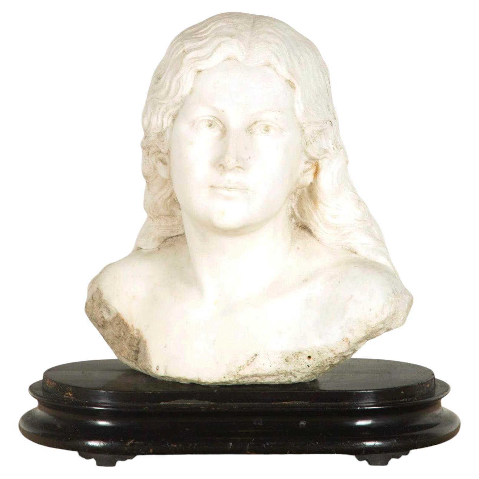 19th Century French Marble Bust by Luca Madrassi
