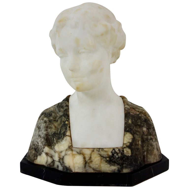 19th Century French Marble Bust of a Young Woman at 1stDibs