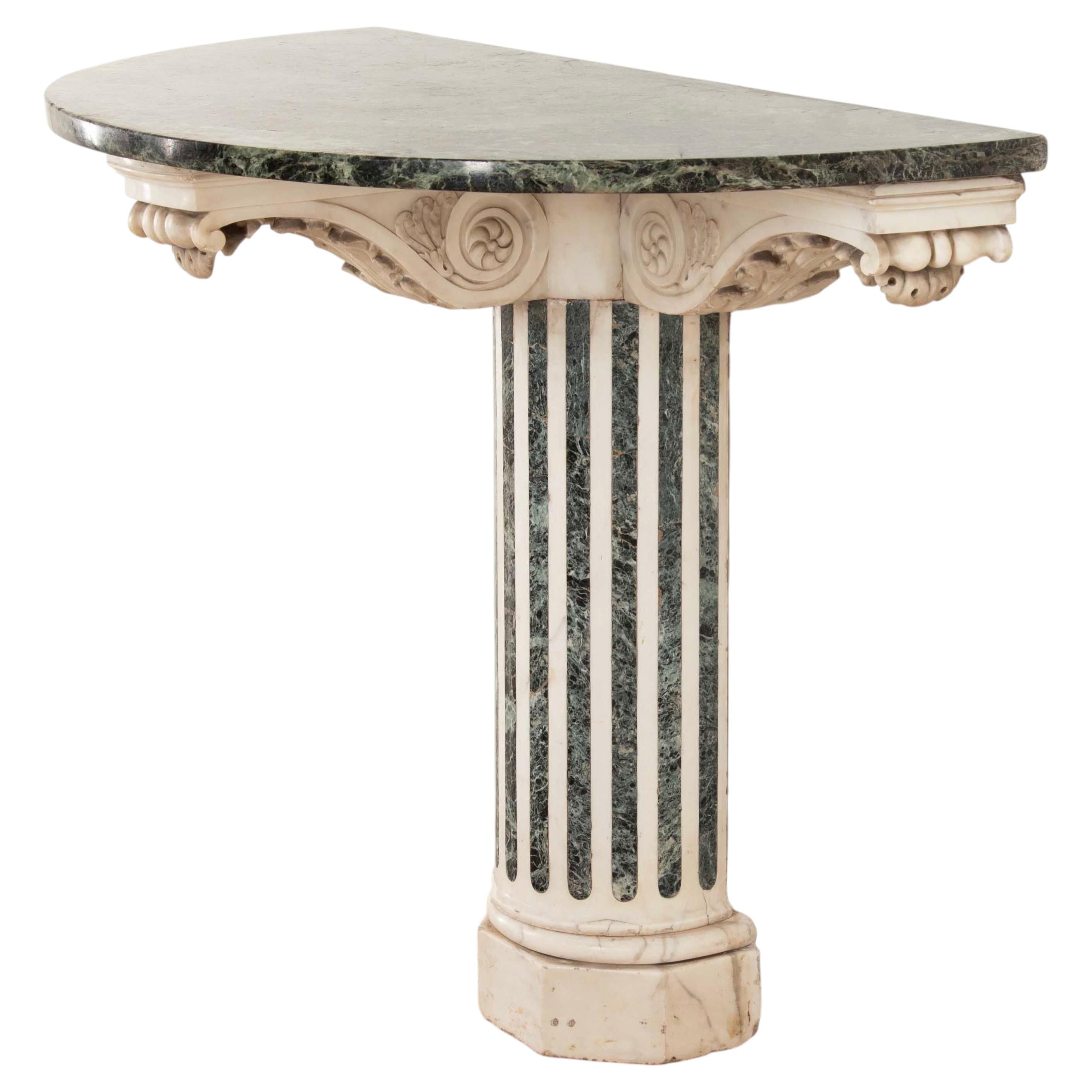 19th Century French Marble Console Table For Sale
