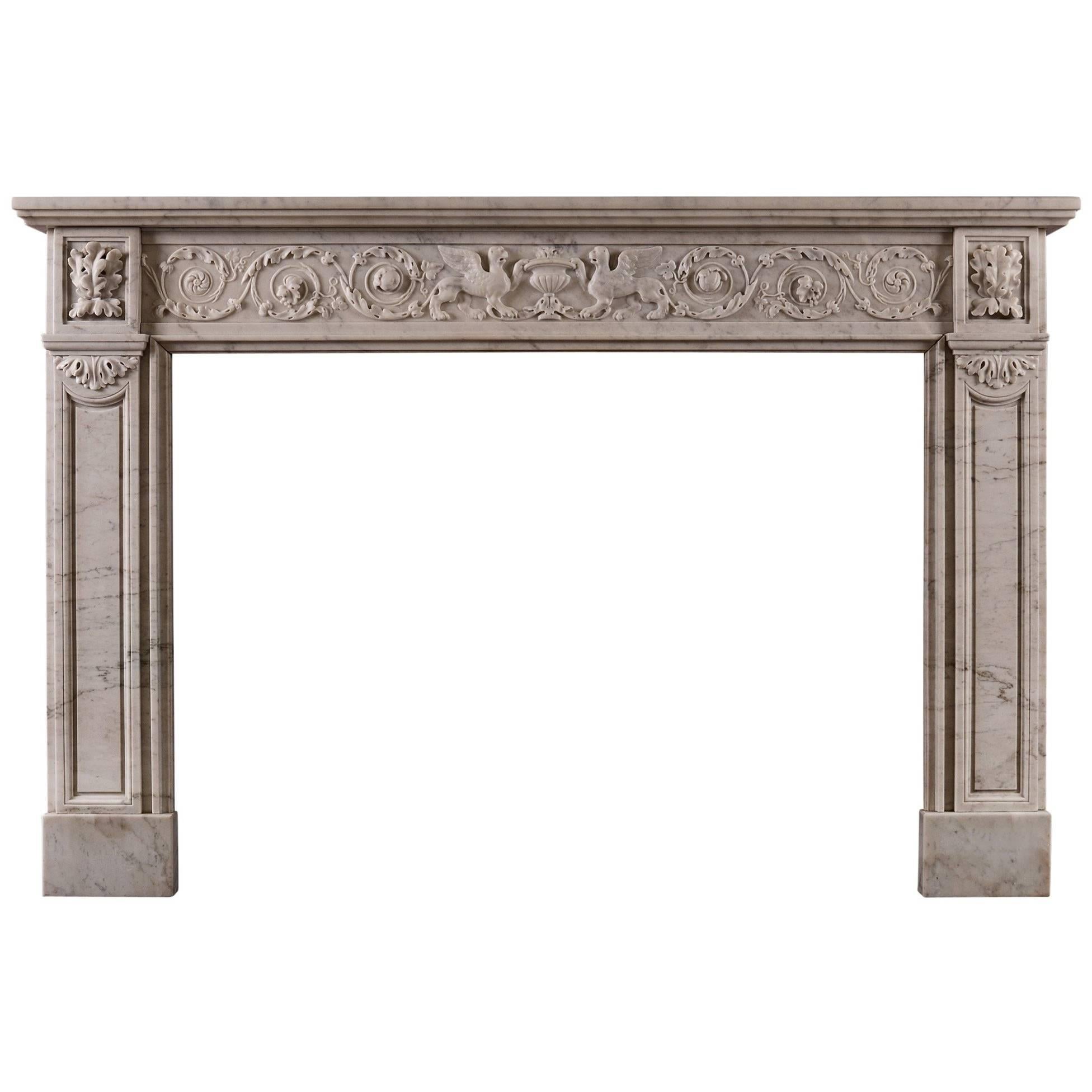 19th Century French Marble Fireplace For Sale