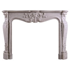19th Century French Marble Fireplace in the Louis XV Manner