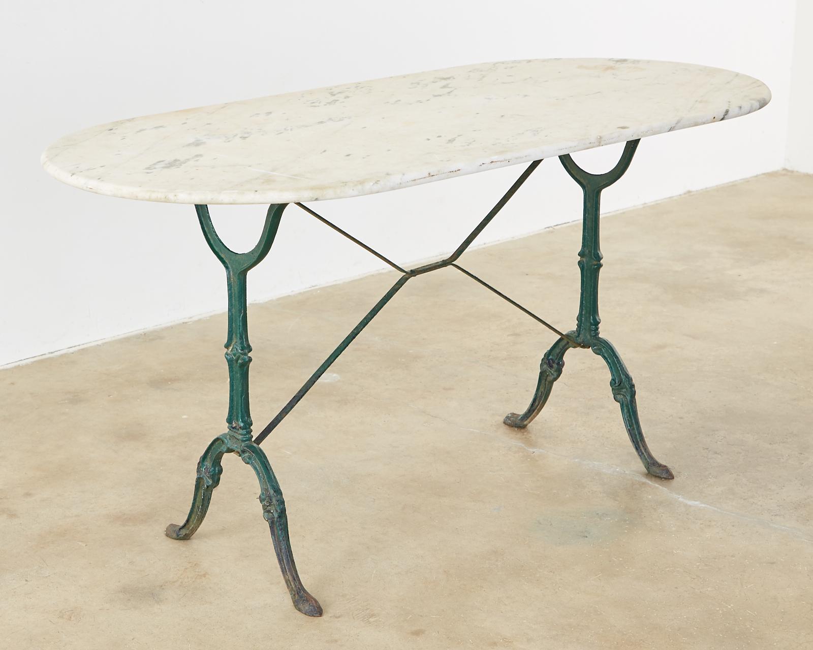 Belle Époque 19th Century French Marble Garden Bistro Dining Table