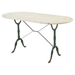 19th Century French Marble Garden Bistro Dining Table