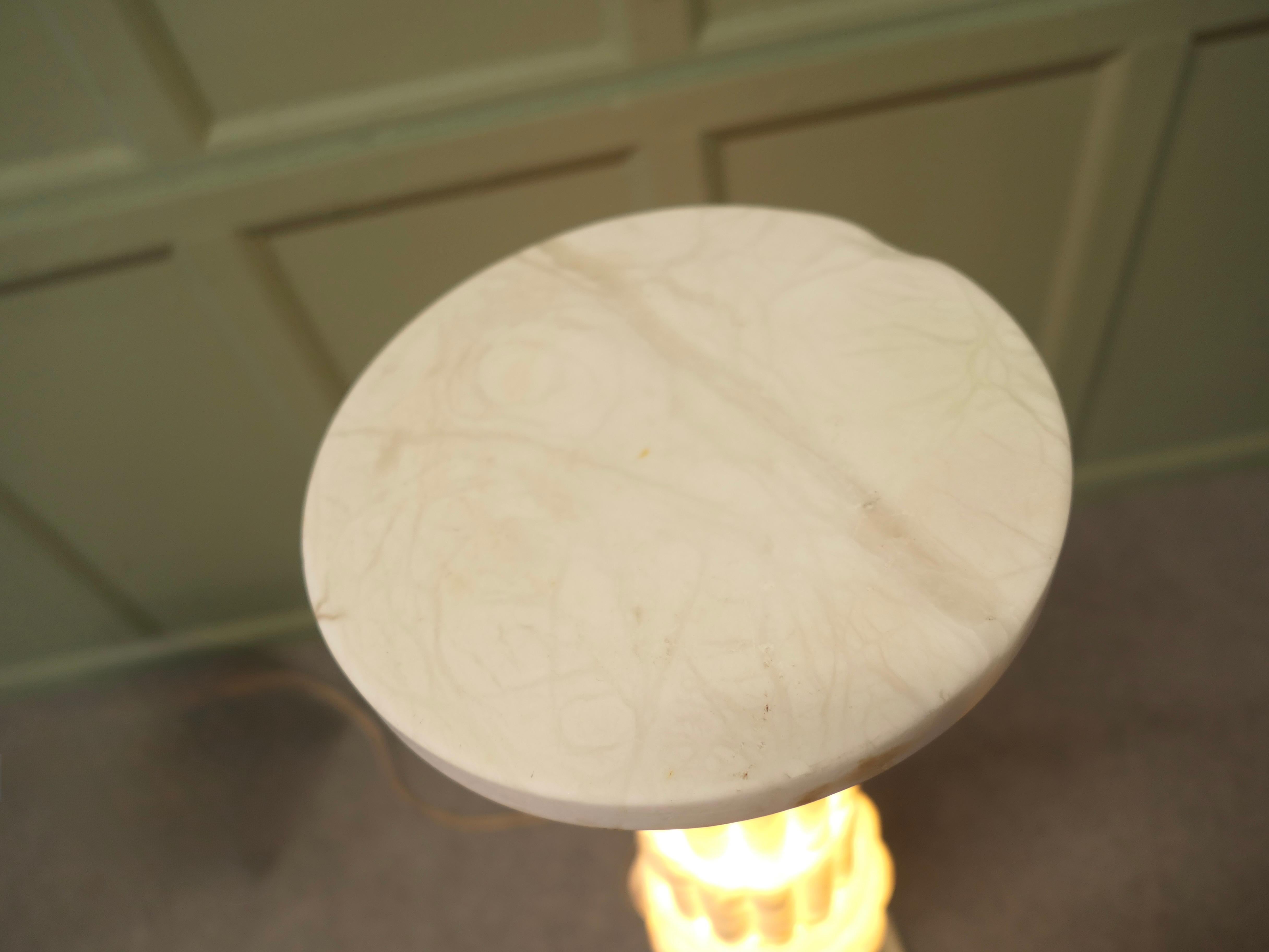 19th Century French Marble Illuminated Torchere Column For Sale 1