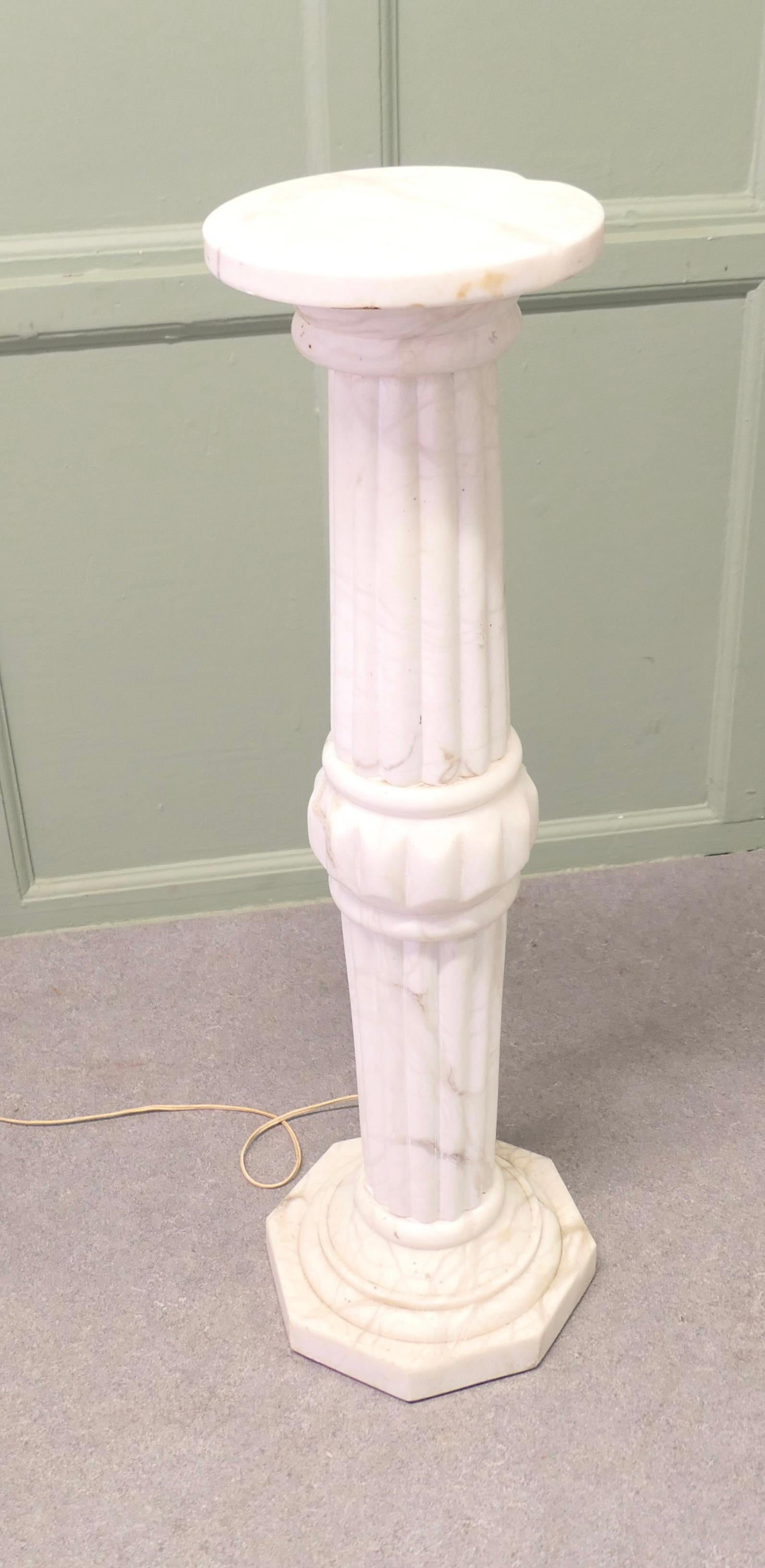 19th Century French Marble Illuminated Torchere Column For Sale 2