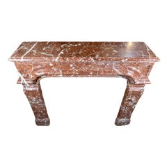 French Red Griotte Marble Mantel