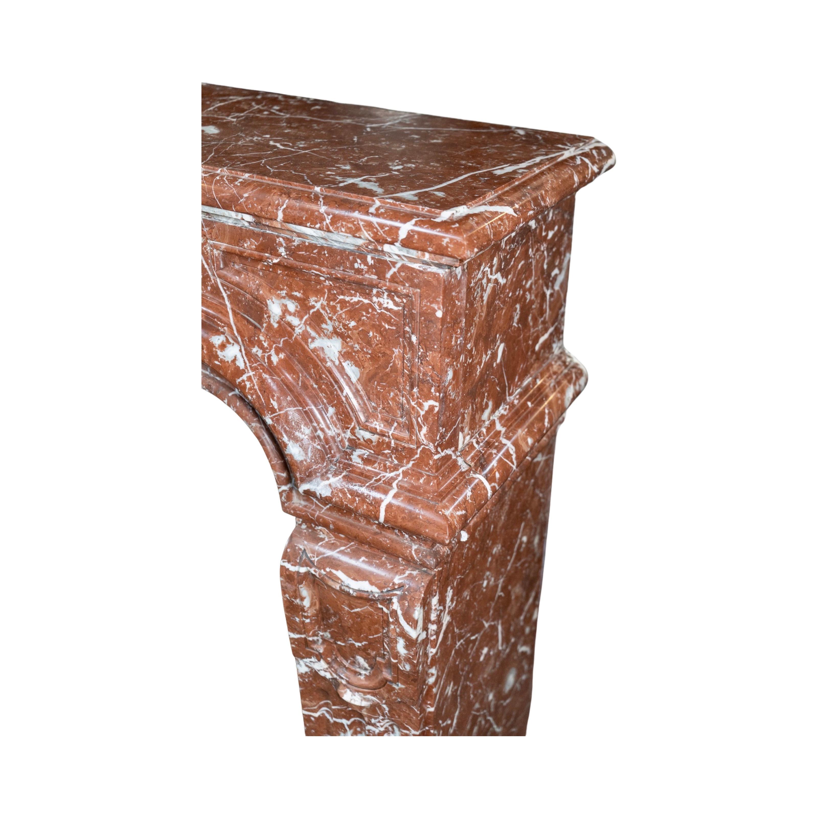 French Red Griotte Marble Mantel For Sale 1