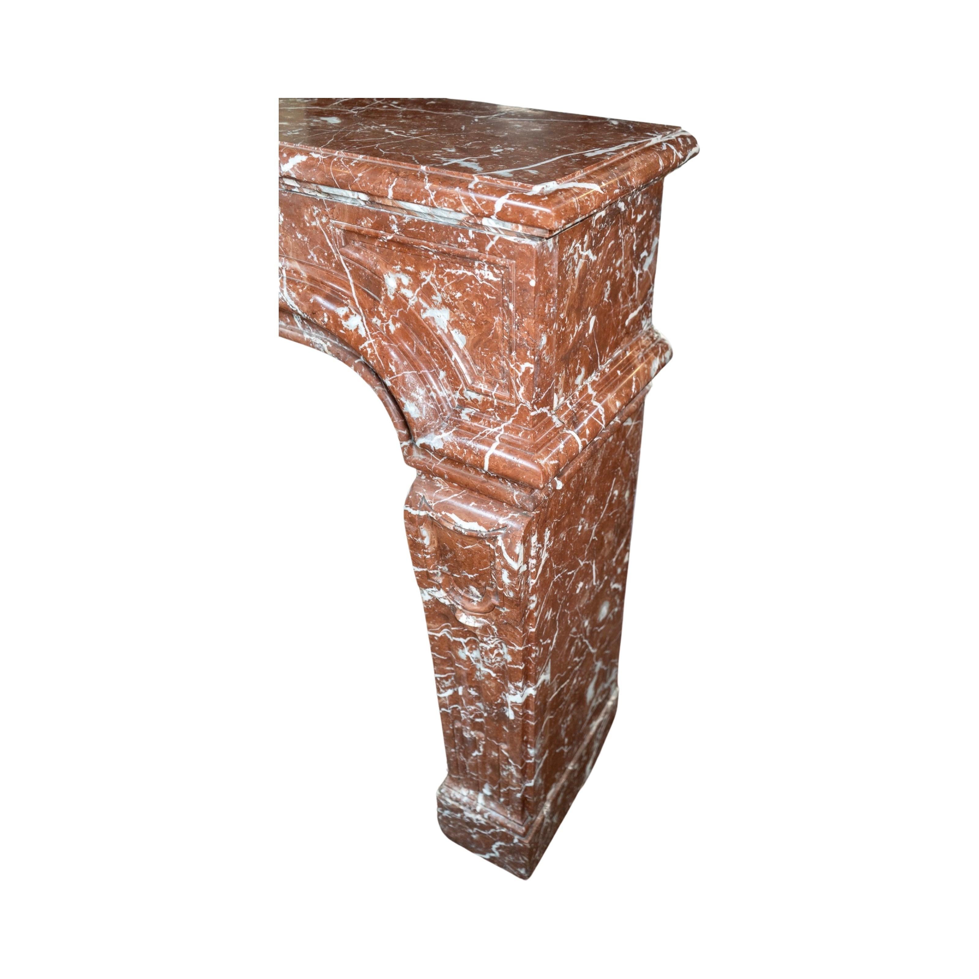 French Red Griotte Marble Mantel For Sale 2