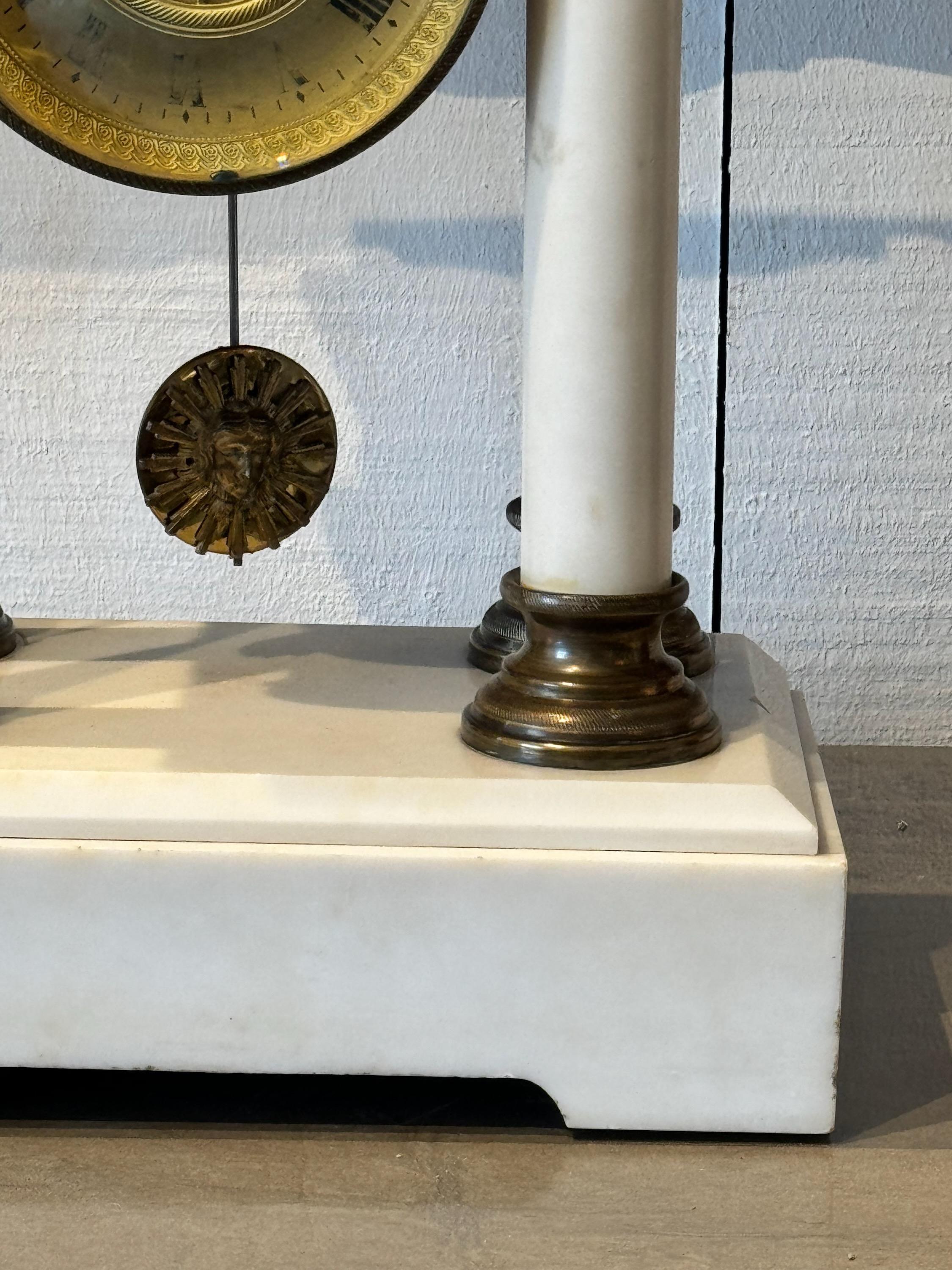 19th Century French Marble Mantle Clock For Sale 6